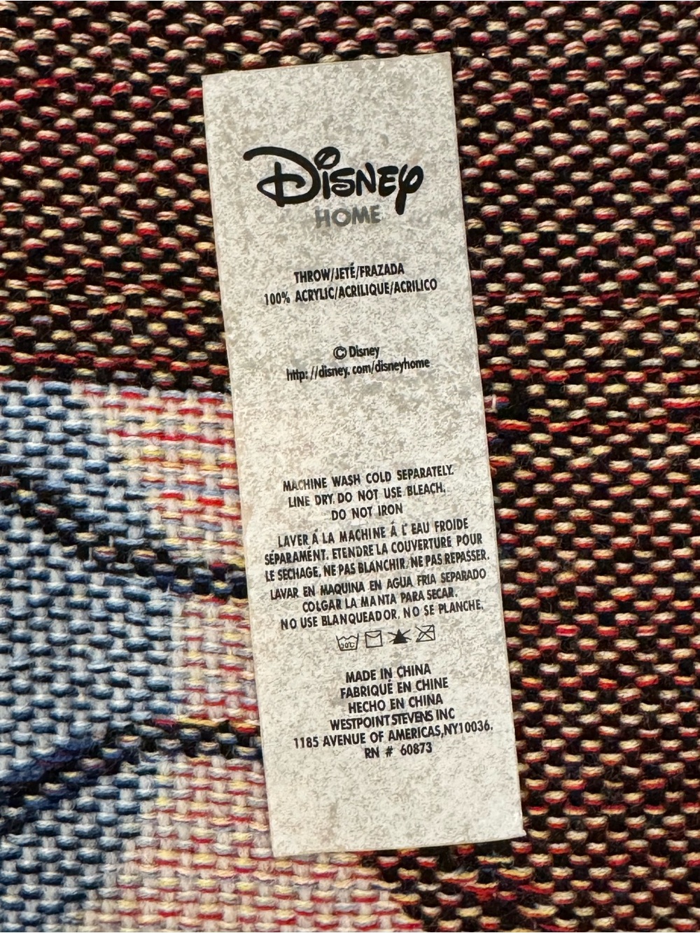 Vintage 1990s Disney Home Mickey Mouse Woven Throw Blanket 56x45 NEW Sealed - Picture 4 of 5
